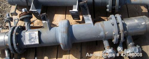Used Pfaudler Single Pass Shell & Tube Heat Exchanger, 23.5 square feet, horizontal. Carbon steel shell rated 100 psi at -20 to 350 deg F. (40) 3/4" Diameter x 3’ long Hastelloy B tubes rated 150/FV ...