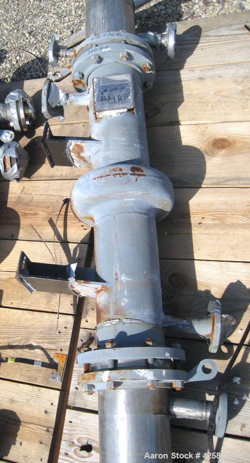 Used Pfaudler Single Pass Shell & Tube Heat Exchanger, 15.2 square feet, horizontal. Carbon steel shell rated 100 psi at -20 to 400 deg F. (26) 3/4'' Diameter x 3’ long Hastelloy B tubes rated 150/FV...