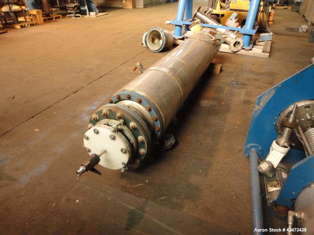 Used Pfaudler Shell & Tube Heat Exchanger, 367 Square Feet. Hastelloy C276 tubes, tube sheets and bonnets with (208) 0.75" diameter x 9' long tubes rated 150 psi at 350 degrees F. Carbon steel jacket...