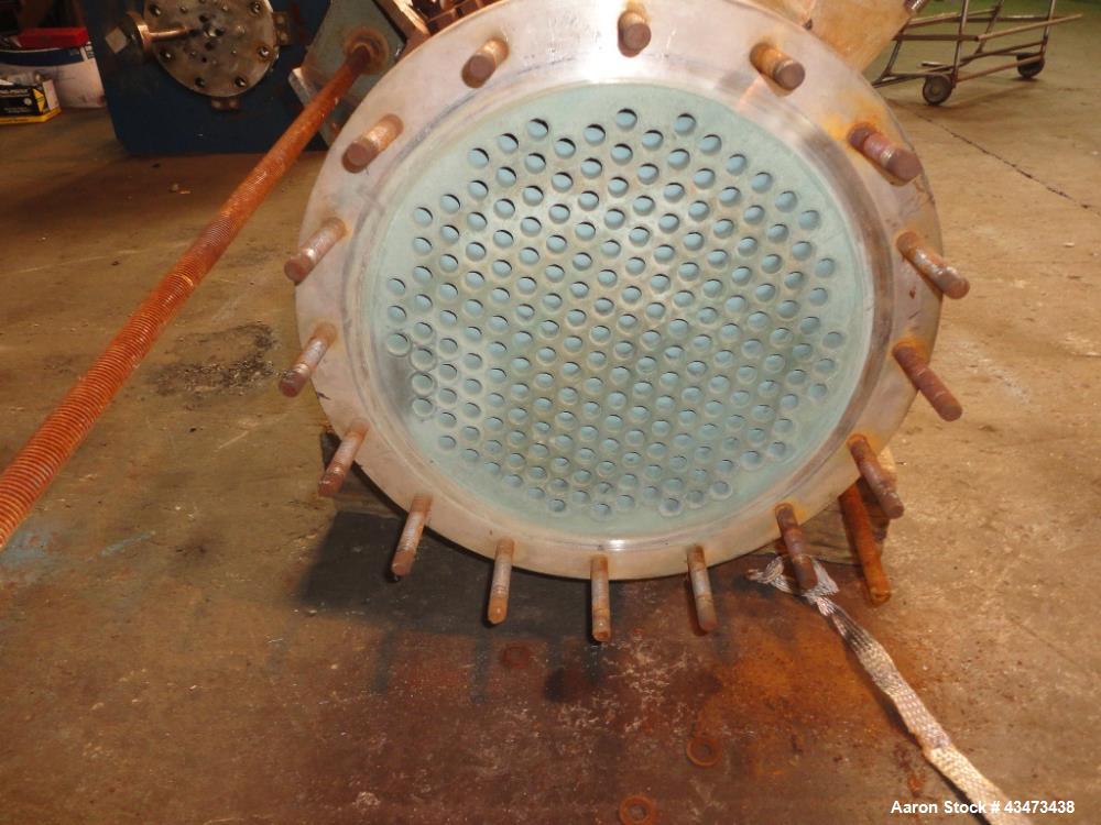 Used Pfaudler Shell & Tube Heat Exchanger, 367 Square Feet. Hastelloy C276 tubes, tube sheets and bonnets with (208) 0.75" diameter x 9' long tubes rated 150 psi at 350 degrees F. Carbon steel jacket...