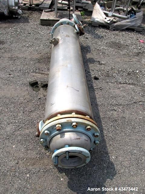 Used Pfaudler Shell & Tube Heat Exchanger, 153 Square Feet. Hastelloy C276 tubes and bonnets, 316L stainless steel tube sheets with (130) 0.75" diameter x 6' long tubes rated 75 psi at 350 degrees F....