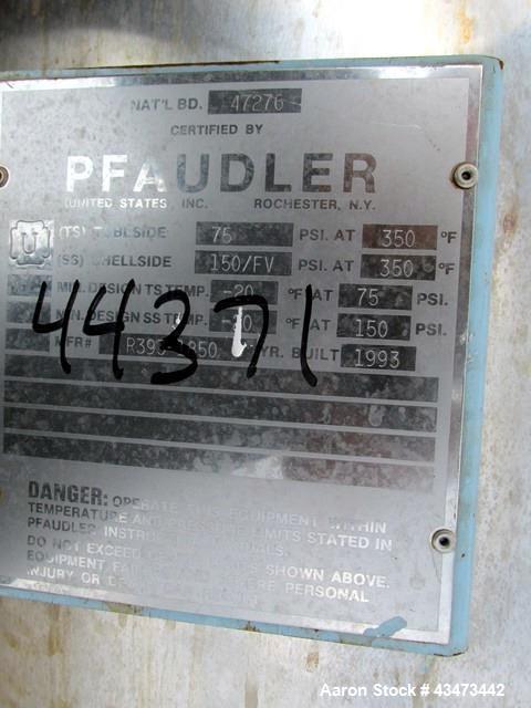 Used Pfaudler Shell & Tube Heat Exchanger, 153 Square Feet. Hastelloy C276 tubes and bonnets, 316L stainless steel tube sheets with (130) 0.75" diameter x 6' long tubes rated 75 psi at 350 degrees F....