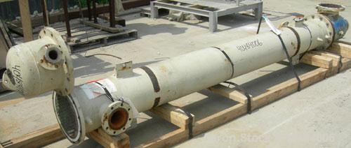 Used: Pfizer Monel shell and tube heat exchanger, approximately 241 square feet, horizontal. Carbon steel shell rated 150 psi at -55 to 350 deg F. (126) 3/4" diameter x 10' long Monel M-400 tubes rat...