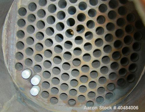 Used: Pfizer Monel shell and tube heat exchanger, approximately 241 square feet, horizontal. Carbon steel shell rated 150 ps...