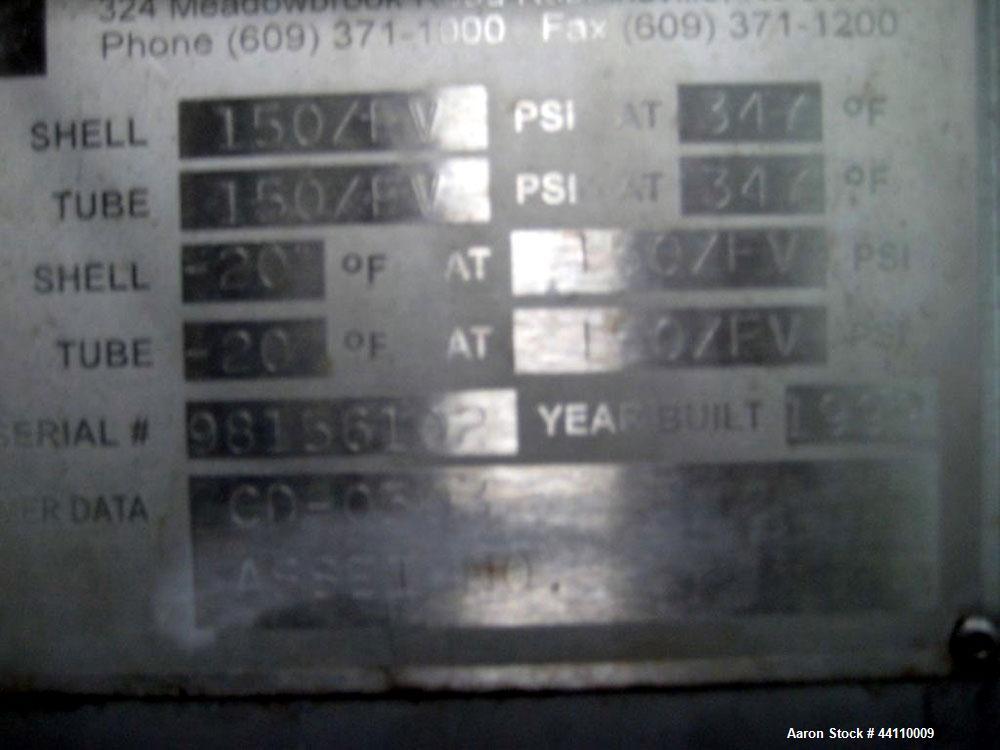 Used RAS Process Equipment Vertical Heat Exchanger / Condenser, 45 Square Feet. Shell (Sa-106-B) rated 150 psi & Full Vacuum at 347 degrees F, Hastelloy B-3 tubes (SB-626 B3) rated 150 psi & Full Vac...