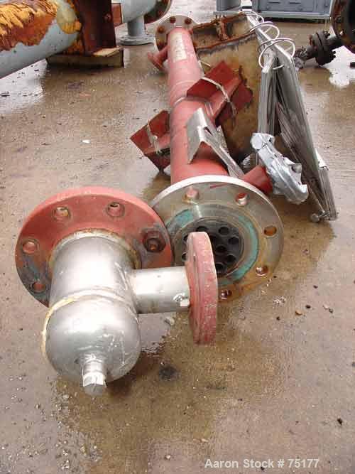 Used Rubicon Single Pass Shell & Tube Heat Exchanger, 14 Square Feet, Model VT4B1-72V, Hastelloy C276, Vertical. Carbon steel shell rated 150 psi at 400 deg F. (12) 3/4" Diameter x 6' long tubes rate...