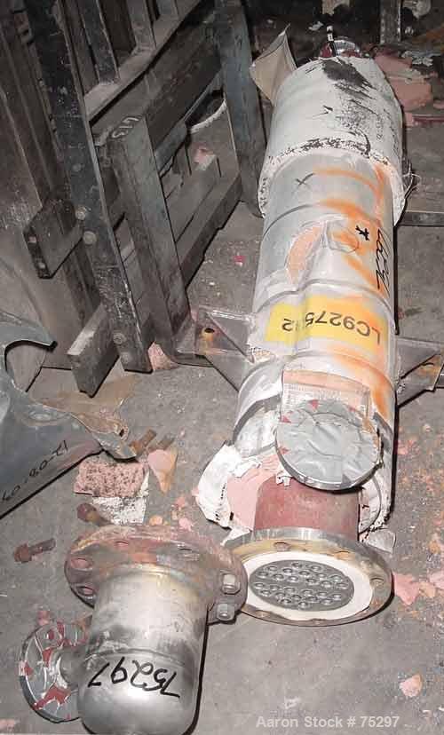 Used Rubicon Single Pass Shell & Tube Heat Exchanger, 20 Square Feet, Model VT6B1-48V. Carbon steel shell and Hastelloy C-276 heads. Shell rated 150 psi at 300 deg F. (26) 3/4" diameter x 4' long tub...