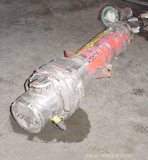 Used Rubicon Single Pass Shell & Tube Heat Exchanger, 20 Square Feet, Model VT6B1-48V, Vertical. Carbon steel shell rated 150 psi at 400 deg F. (26) 3/4" diameter x 4' long Hastelloy C276 tubes rated...