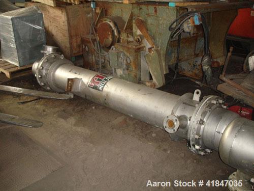 Used Titan Metal Fabricators Shell and Tube Heat Exchanger, 219 square feet, vertical. 304L Stainless steel shell rated FV/150 psi at –20 to 400 deg F. (140) 3/4'' diameter x 8’ long Hastelloy C-276 ...
