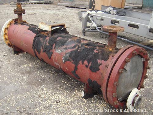 Used Titanium Industries Shell and Tube Heat Exchanger, 151 square feet, horizontal. Tema Type BEM, Tema Size 14-72. Carbon steel shell rated 75 psi at 350 deg F, (129 ) 3/4'' diameter x 6' long Zirc...