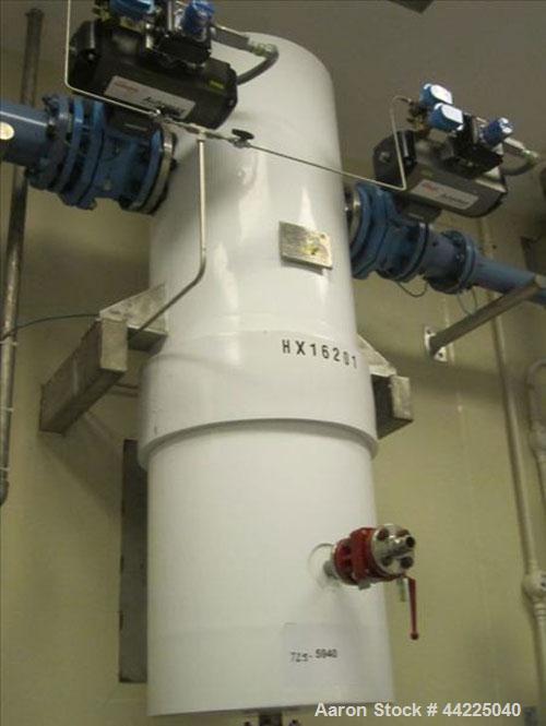 Used Doyle & Roth Vertical Heat Exchanger, 125 Square Feet, Model VT1661-3VE. (212) 3/4" Diameter x 36" long Hastelloy C276 tubes rated 150 psi and full vacuum at 347 degrees F, 316L stainless steel ...