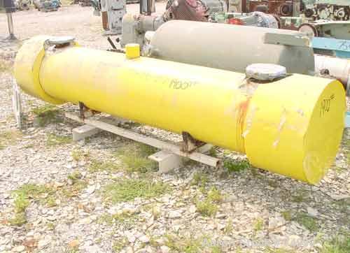 USED: Vilter single pass heat exchanger, 282 sq ft, carbon steel shelland heads, horizontal. Shell rated 200 psi at 300 deg F, (160) 3/4"diameter x 9' long tubes rated 225 psi at 300 deg F, (2) 5", 2...