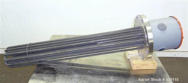 Unused- Watlow Flange Heater, Model 7-21-60-109MAG. Element material Incoloy 800. 3/60/480 volt, 48 KW. 304 Stainless steel mounting flange, approximate 10.5" diameter (8) 1" diameter bolt holes on a...