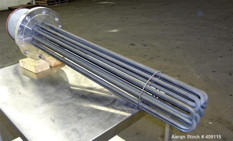 Unused- Watlow Flange Heater, Model 7-21-60-109MAG. Element material Incoloy 800. 3/60/480 volt, 48 KW. 304 Stainless steel mounting flange, approximate 10.5" diameter (8) 1" diameter bolt holes on a...