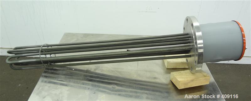 Unused- Watlow Flange Heater, Model FNNP733G520. Element material Incoloy 800. 3/60/480 volt, 24 KW. 304 Stainless steel mounting flange.