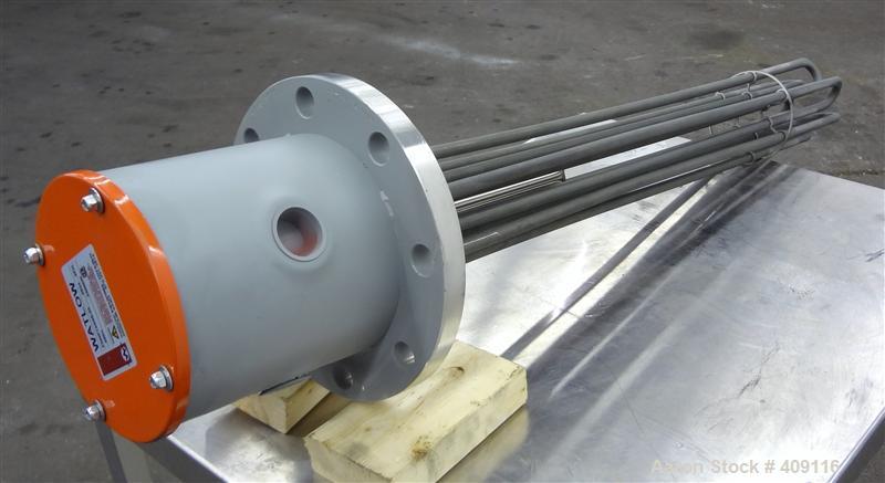 Unused- Watlow Flange Heater, Model FNNP733G520. Element material Incoloy 800. 3/60/480 volt, 24 KW. 304 Stainless steel mounting flange.