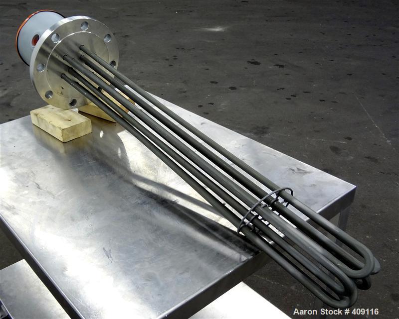 Unused- Watlow Flange Heater, Model FNNP733G520. Element material Incoloy 800. 3/60/480 volt, 24 KW. 304 Stainless steel mounting flange.