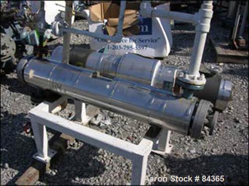 Used Yula Corporation Single Pass Shell and Tube Heat Exchanger, 19 square feet, horizontal, model WC-1A-54AS. Carbon steel shell rated fv/105 psi at 400 deg F and –20 deg F at FV/150 psi. (24) 5/8" ...
