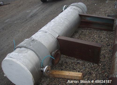 Used Yula Corporation Shell and Tube Heat Exchanger, 299 square feet, horizontal, model WC-1H-96BS. Carbon steel shell rated 150 psi at 350 deg F, (191) 3/4" diameter x 8' long Hastelloy C-276 tubes ...