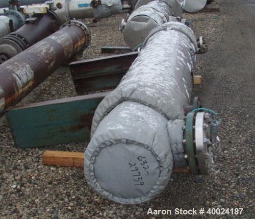 Used Yula Corporation Shell and Tube Heat Exchanger, 299 square feet, horizontal, model WC-1H-96BS. Carbon steel shell rated 150 psi at 350 deg F, (191) 3/4" diameter x 8' long Hastelloy C-276 tubes ...
