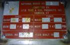 Used J.F.D. Tube & Coil Products U Tube Shell & Tube Heat Exchanger, Approximate 909 Square Feet, Horizontal. SB-434-825 Incoloy 825 shell rated 75 psi at 350 degrees F, (232) 3/4