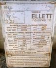 Used Ellett Industries Shell & Tube Heat Exchanger, 54 Square Feet, Horizontal.