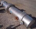 Used Atlas Single Pass Shell and Tube Heat Exchanger, 399 square feet, horizontal. Type BEM18-120. Carbon steel shell rated 100 psi at 300 deg F, carbon steel baffles and expansion ring. (208) 3/4