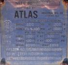 Used- Atlas Single Pass Shell and Tube Heat Exchanger, 399 square feet, horizontal. Type BEM18-120. Carbon steel shell rated...