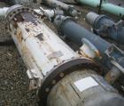 Used Atlas Shell and Tube Heat Exchanger, approximately 411 square feet, vertical. Type BEM22-72. Carbon steel shell rated 100 psi at 300 deg F, (350) 3/4'' diameter x 6' long Hastelloy C-22 tubes ra...