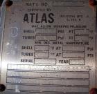 Used Atlas Single Pass Shell and Tube Heat Exchanger, 102 square feet, horizontal, type BEM10-120. Carbon steel shell rated 100 psi at 300 deg F, carbon steel baffles and expansion ring. (52) 3/4