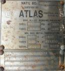 Used Atlas Shell And Tube Heat Exchanger, 276 square feet, horizontal. Type BEM16-108. 316L stainless steel shell rated 100 psi at 300 deg.f.. (160) 3/4