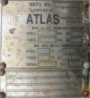 Used- Atlas Shell And Tube Heat Exchanger, 276 square feet, horizontal. Type BEM16-108. 316L stainless steel shell rated 100...