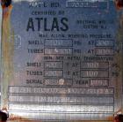 Used Atlas Single Pass Shell and Tube Heat Exchanger, 399 square feet, horizontal, type BEM18-120. Carbon steel shell rated 100 psi at 300 deg F, carbon steel baffles and expansion ring. (208) 3/4