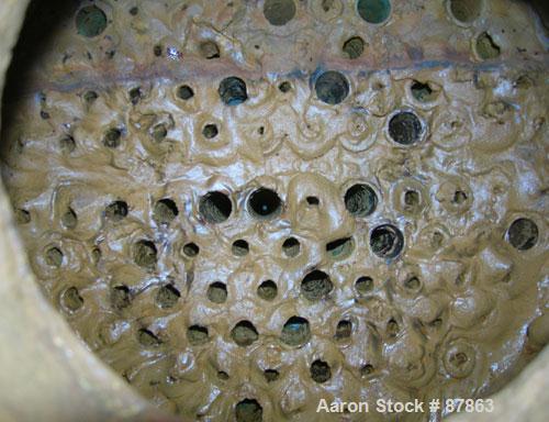 USED: American Standard single pass shell and tube heat exchanger, horizontal, approximately 258 square feet. Carbon steel shell rated 75 psi at 300 deg F, (110) 3/4" diameter x 12' long brass tubes ...