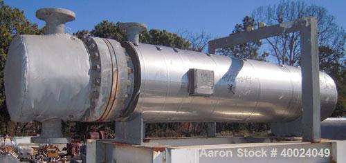 Used- Atlas U Tube Heat Exchanger, approximately 35 square feet, horizontal. Carbon steel construction. Shell rated fv/150 p...