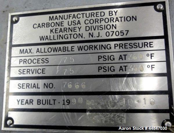 Used Carbone Graphite Block Type Heat Exchanger, Approximately 10 Square Feet