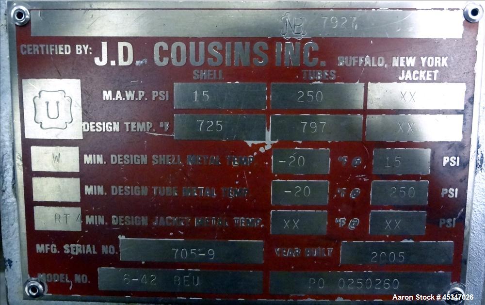 Used-J.D Cousins Inc  Fluidizing Gas Heater for Stabilizer, Model 6-42BEU