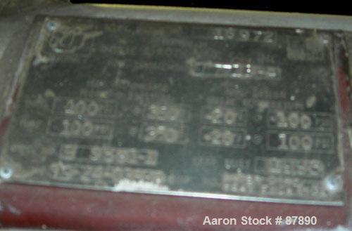 Used Doyle and Roth U Tube Heat Exchanger, approximately 25 square feet, horizontal. Carbon steel shell rated 100 psi at 350 deg F. (32) 3/4" diameter x 4' long carbon steel tubes rated 100 psi at 35...