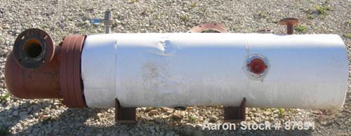 Used Doyle and Roth 4 Pass U Tube Heat Exchanger, approximately 44 square feet, horizontal. Carbon steel shell rated 100 psi at 350 deg F. (30) 3/4" diameter x 4' long carbon steel tubes rated 100 ps...