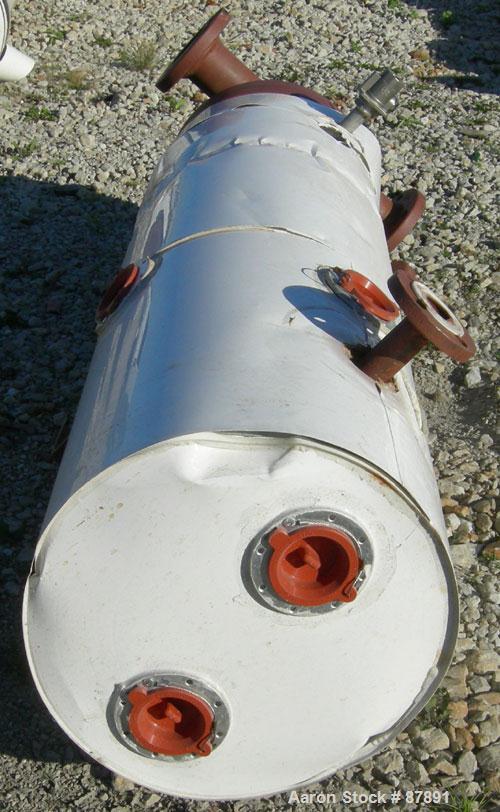 Used Doyle and Roth 4 Pass U Tube Heat Exchanger, approximately 44 square feet, horizontal. Carbon steel shell rated 100 psi at 350 deg F. (30) 3/4" diameter x 4' long carbon steel tubes rated 100 ps...