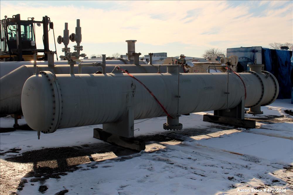 Unused- Fabsco 2 Pass Shell & Tube Heat Exchanger, Approximately 4,092 Square Feet, Horizontal. Carbon steel shell rated 350 psi at -30 to 250 degrees F. (1044) 3/4" Diameter x 20' long carbon steel ...