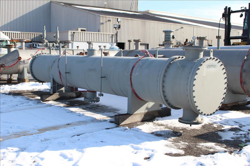 Unused- Fabsco 2 Pass Shell & Tube Heat Exchanger, Approximately 4,092 Square Feet, Horizontal. Carbon steel shell rated 350 psi at -30 to 250 degrees F. (1044) 3/4" Diameter x 20' long carbon steel ...