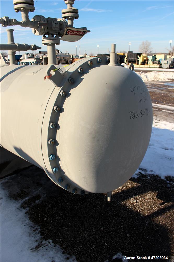 Unused- Fabsco 2 Pass Shell & Tube Heat Exchanger, Approximately 4,092 Square Feet, Horizontal. Carbon steel shell rated 350 psi at -30 to 250 degrees F. (1044) 3/4" Diameter x 20' long carbon steel ...