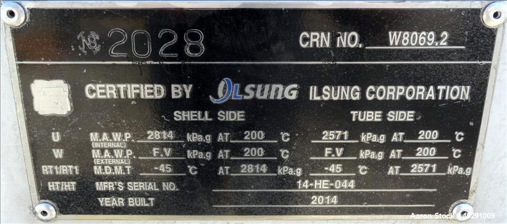 Unused- Ilsung Corporation 4 Pass U Tube Shell & Tube Heat Exchanger, Approximat