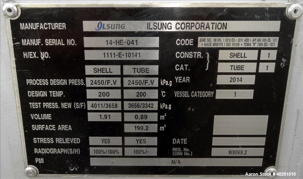Shell & Tube Heat Exchanger – 4-Pass, 2140 Sq. Ft. High-Pressure