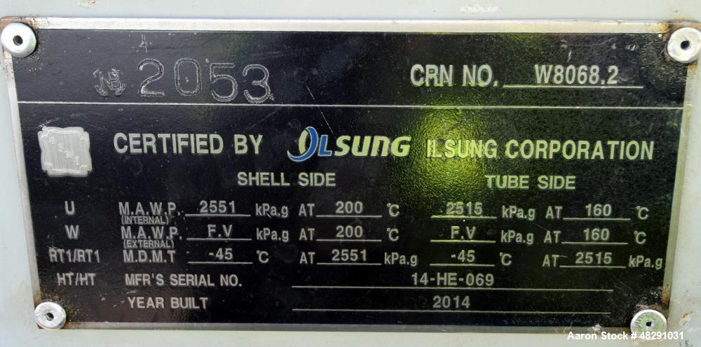 Unused- 4 Pass U Tube Shell & Tube Heat Exchanger, Approximat