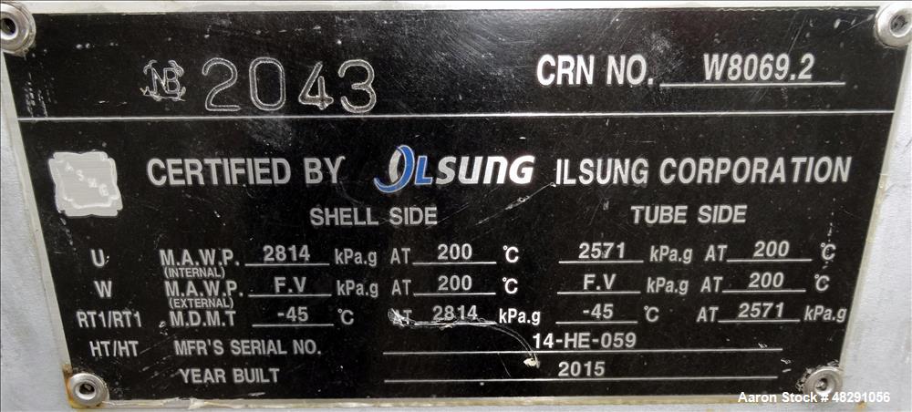Unused 4-Pass U-Tube Shell & Tube Heat Exchanger – 2,140 Sq. Ft., Carbon Steel