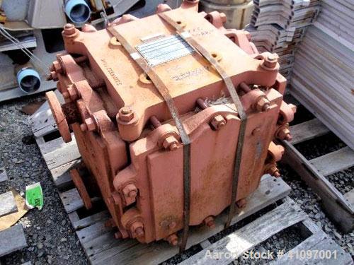 Used Kearney Graphite Block Type Heat Exchanger, 55 square feet, model 55/55. Graphite contact areas. Shell and tubes rated 75 psi at 360 deg F. 2" tubes and shell inlet/outlet, serial #4078.2.