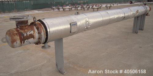Used Mueller Shell and Tube Heat Exchanger, 250 square feet, horizontal. Carbon steel shell rated 125 psi at 600 deg F and -20 deg F at 125 psi. (73) 3/4" diameter x 18' long carbon steel tubes rated...