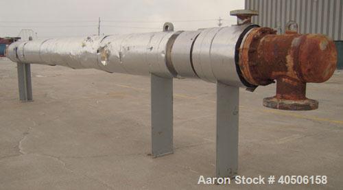 Used Mueller Shell and Tube Heat Exchanger, 250 square feet, horizontal. Carbon steel shell rated 125 psi at 600 deg F and -20 deg F at 125 psi. (73) 3/4" diameter x 18' long carbon steel tubes rated...